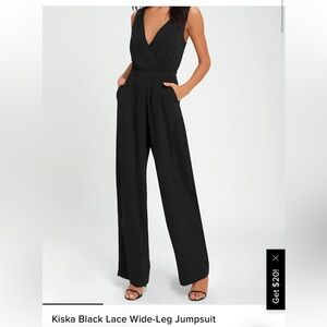 Lulus Kiska Black Lace Wide-Leg Jumpsuit